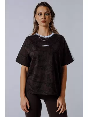 Тениска със свободна кройка POWER 894 DARK BROWN CAMO Nebbia