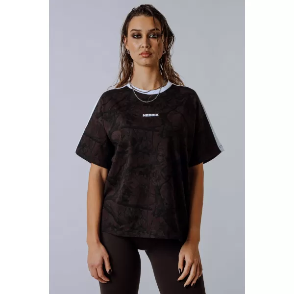  Тениска със свободна кройка POWER 894 DARK BROWN CAMO Nebbia 