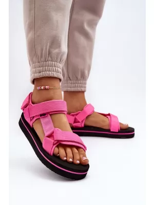 Дамски сандали LEE COOPER LCW-23-34-2613 ЧЕРНО/ФУКСИЯ