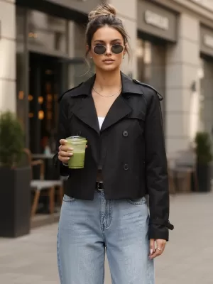 Дамско палто DSTREET NY0770 ЧЕРЕН
