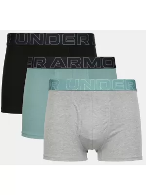 Мъжки боксерки UNDER ARMOUR M UA PERF COTTON 3IN - 3PK ЯСПИСОВО СИНЬО