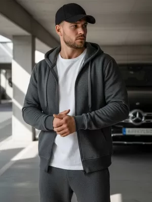 Мъжки суичър DSTREET BX2196 ТЪМНО СИВО