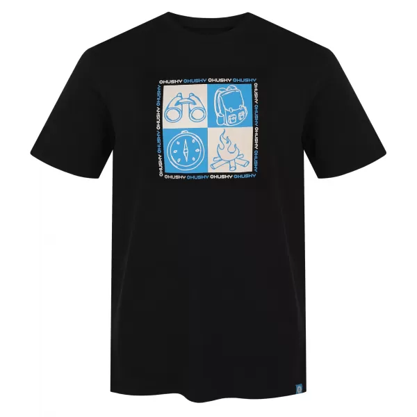  Мъжка тениска HUSKY TEE SQUARE M ЧЕРЕН 