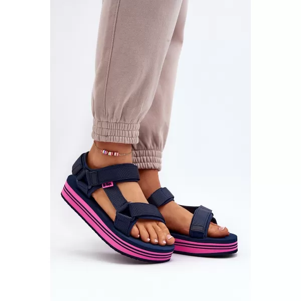  Дамски сандали LEE COOPER LCW-24-05-2753L ФЛОТ/ФУКСИЯ 