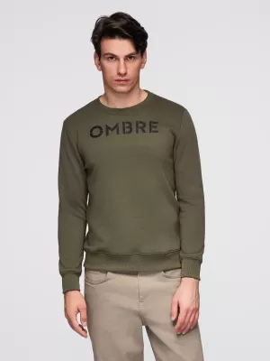 Мъжки суичър OMBRE B1711 ТЪМНА МАСЛИНА