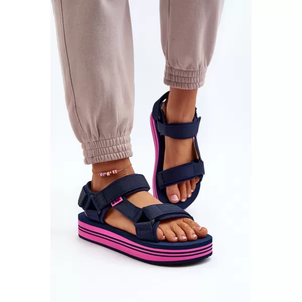  Дамски сандали LEE COOPER LCW-24-05-2753L ФЛОТ/ФУКСИЯ 