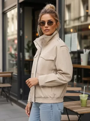 Дамско яке DSTREET TY5653 БЕЖОВО