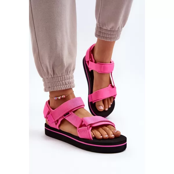  Дамски сандали LEE COOPER LCW-23-34-2613 ЧЕРНО/ФУКСИЯ 