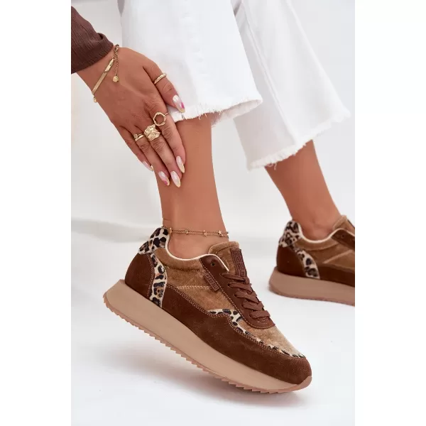  Дамски маратонки BIG STAR OO274A313 BROWN/BEIGE Big Star Shoes 