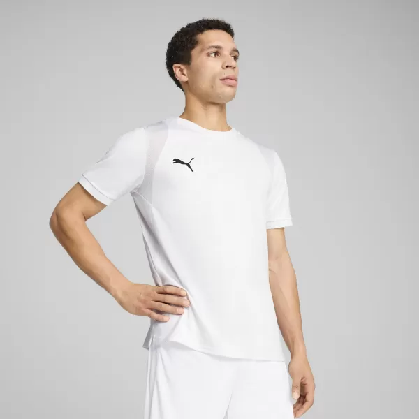  Мъжка функционална тениска PUMA TEAMCUP JERSEY 706272-04 БЯЛА ПУМА/ЧЕРНА ПУМА 