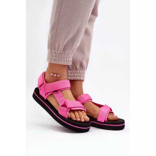  Дамски сандали LEE COOPER LCW-23-34-2613 ЧЕРНО/ФУКСИЯ 