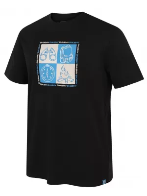 Мъжка тениска HUSKY TEE SQUARE M ЧЕРЕН