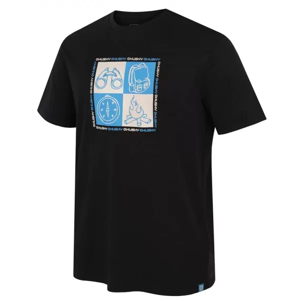  Мъжка тениска HUSKY TEE SQUARE M ЧЕРЕН 