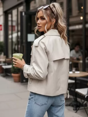 Дамско палто DSTREET NY0772 БЯЛО