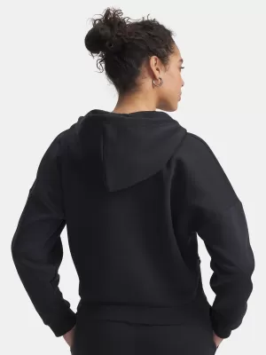 Дамски суичър UNDER ARMOUR RIVAL FLC PIPED HZ HOODIE 6003707-005 ЧЕРЕН