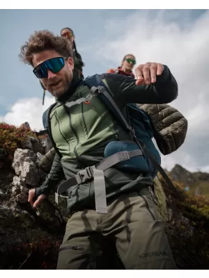 Мъжки суичър powerfleece NORDBLANC GROAN NBWFM8282 ТЪМНО ЗЕЛЕНО