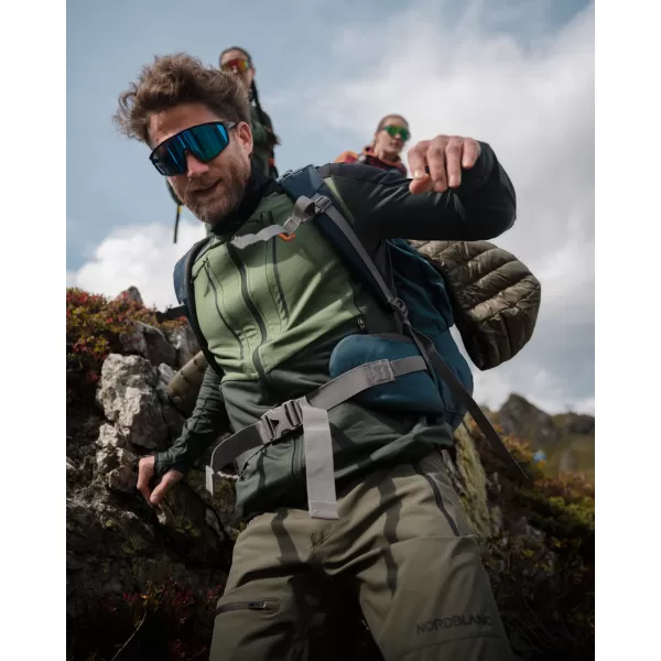  Мъжки суичър powerfleece NORDBLANC GROAN NBWFM8282 ТЪМНО ЗЕЛЕНО 