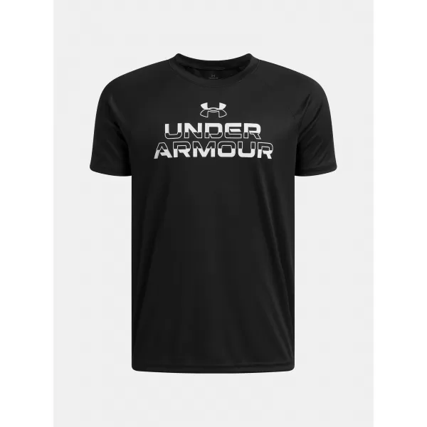  Момчешка тениска UNDER ARMOUR UA TECH SPLIT WORDMARK SS 1383010-004 ЧЕРЕН 