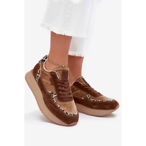  Дамски маратонки BIG STAR OO274A313 BROWN/BEIGE Big Star Shoes 