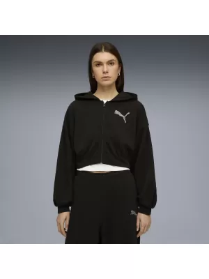 Дамски суичър PUMA ESS GRAPHIC BEDAZZLED HOODIE 635394_01 ПУМА ЧЕРНА