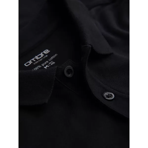  Мъжка тениска OMBRE OM-POBL-0162 ЧЕРЕН 