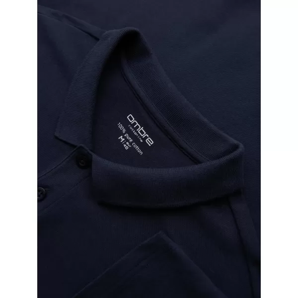  Мъжка тениска OMBRE OM-POBL-0162 МОРСКО СИНЬО 