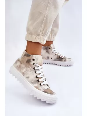 Дамски маратонки BIG STAR LL274047 WHITE/OLIVE Big Star Shoes