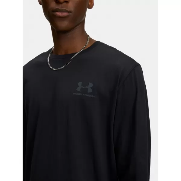  Мъжка тениска UNDER ARMOUR UA SPORTSTYLE LEFT CHEST LS 1329585-002 ЧЕРЕН 