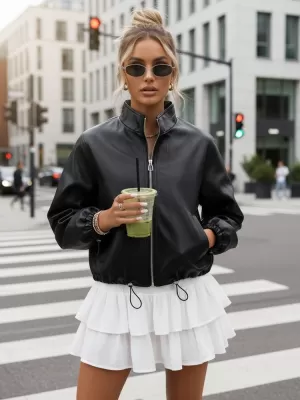 Дамско яке DSTREET TY5595 ЧЕРЕН