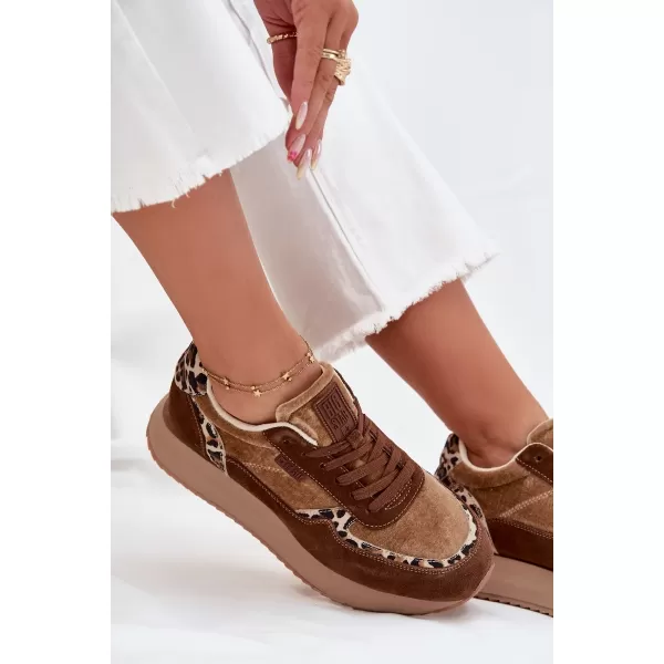  Дамски маратонки BIG STAR OO274A313 BROWN/BEIGE Big Star Shoes 