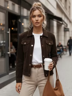Дамско яке DSTREET TY5583 КАФЯВО