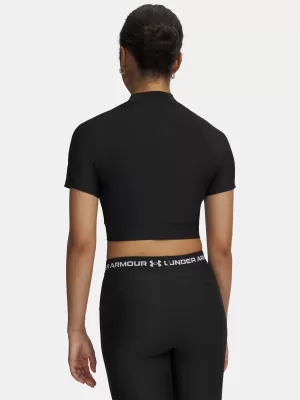 Дамска тениска HEATGEAR CROP MOCK SS 6010006-008 BLACK Under Armour