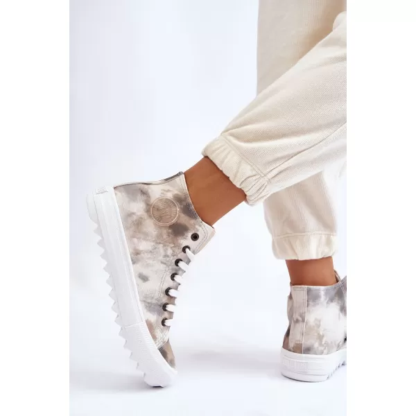  Дамски маратонки BIG STAR LL274047 WHITE/OLIVE Big Star Shoes 