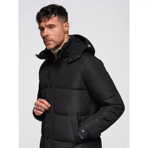  Мъжко зимно яке OMBRE OM-JALJ-0309 ЧЕРЕН 