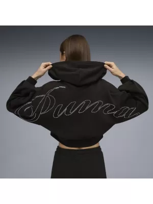Дамски суичър PUMA ESS GRAPHIC BEDAZZLED HOODIE 635394_01 ПУМА ЧЕРНА