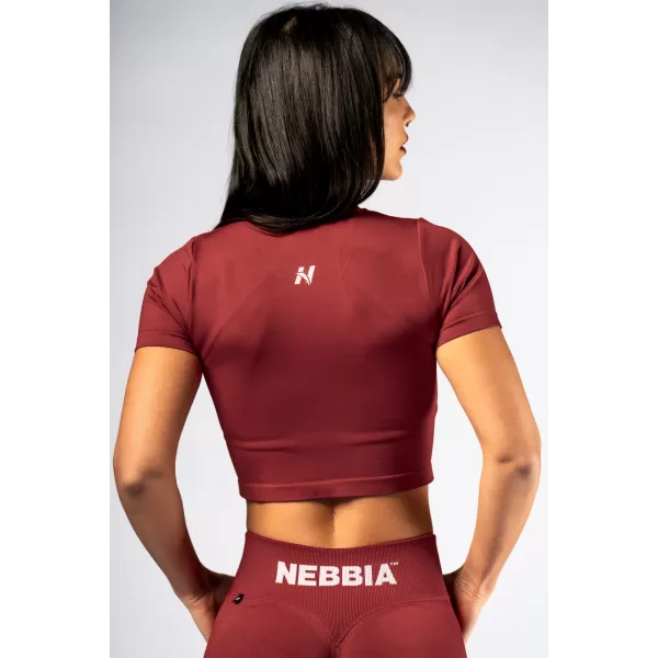  Безшевен кроп топ с къси ръкави POWER 891 RED Nebbia 