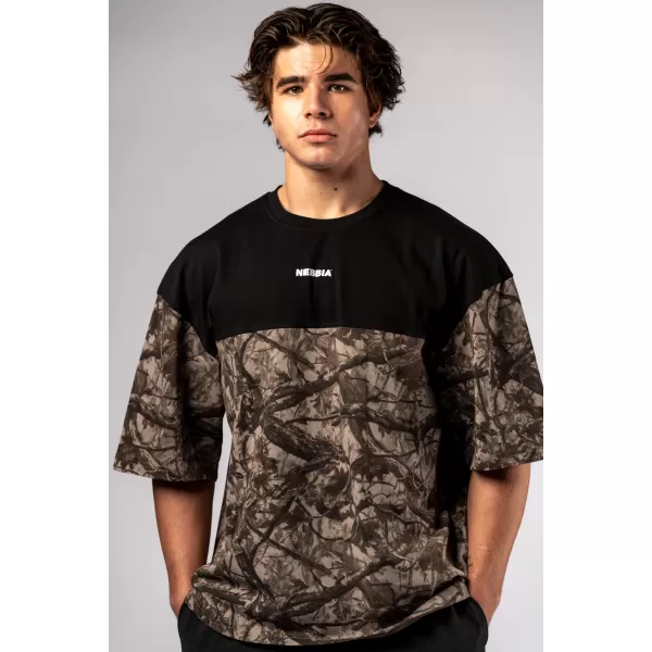  Овърсайз тениска POWER 898 LIGHT BROWN CAMO Nebbia 