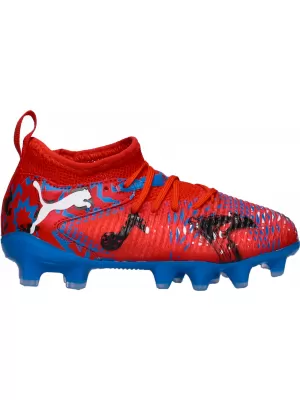 Детски обувки PUMA FUTURE 8 MATCH PLAY FG/AG JR 108750-01 ЧЕРВЕНИ/ЧЕРНИ/СИНИ/РОЗОВИ ПИКСЕЛИ