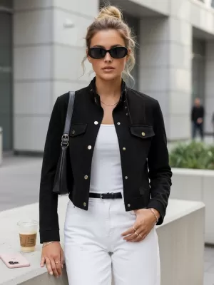 Дамско яке DSTREET TY5668 ЧЕРЕН