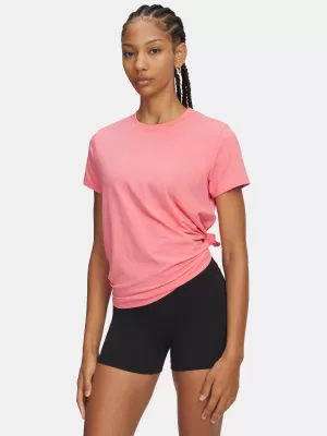 Дамска тениска UNDER ARMOUR UA RIVAL CORE SS 1383648-601 РОЗОВО
