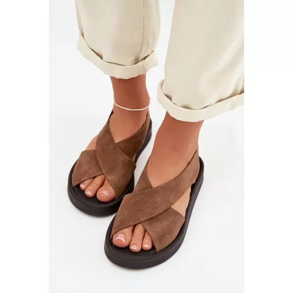  Дамски сандали ZAZOO 3196 КАФЯВО/БЕЖОВО 