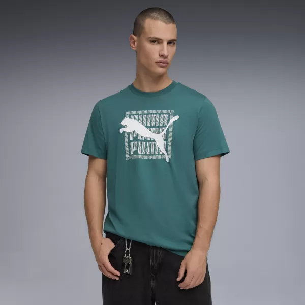  Мъжка тениска PUMA GRAPHIC TEE 691775_41 ИЗУМРУДЕН ЛЕД 