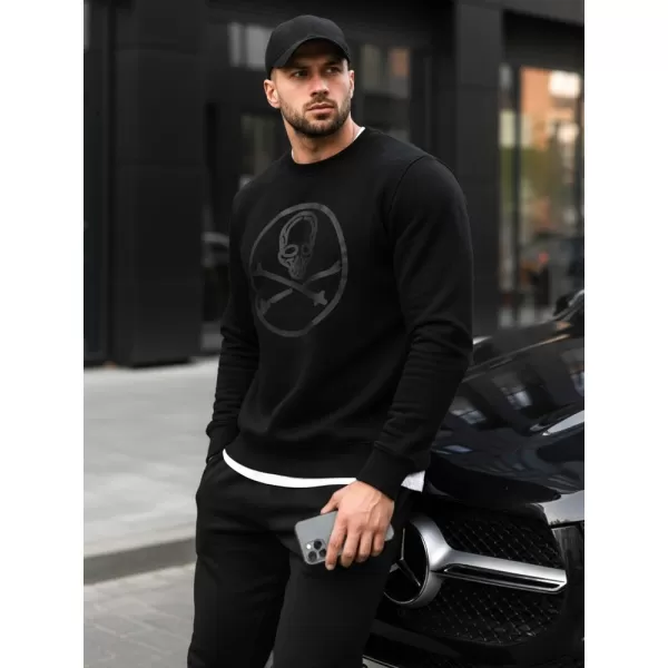  Мъжки суичър DSTREET BX5948 ЧЕРЕН 