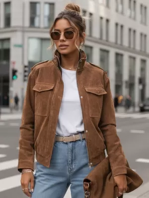 Дамско яке DSTREET TY5644 КАФЯВО