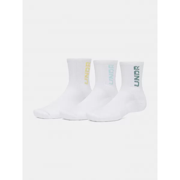  Чорапи UNDER ARMOUR UA 3-MAKER 3PK MID-CREW 1373084-106 БЯЛО 