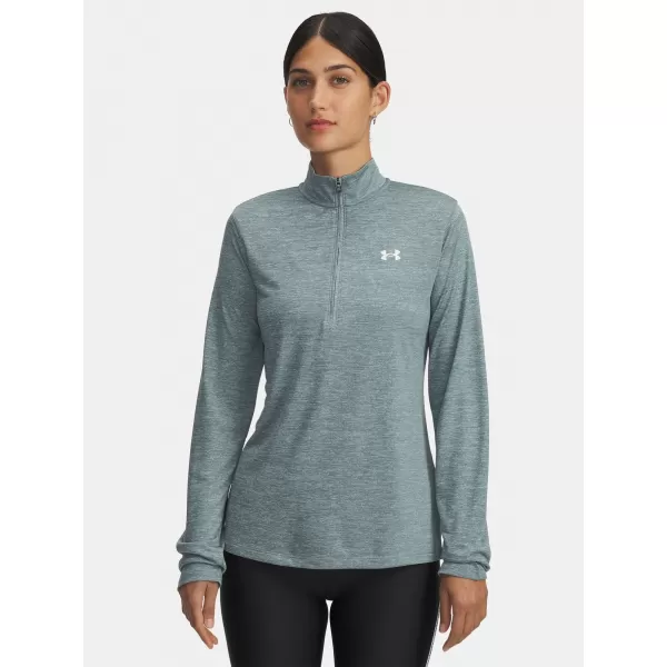  Дамска тениска UNDER ARMOUR TECH 1/2 ZIP- TWIST 1384225-587 СИНЬО 