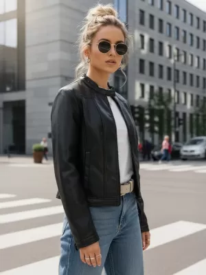 Дамско яке DSTREET TY5568 ЧЕРЕН