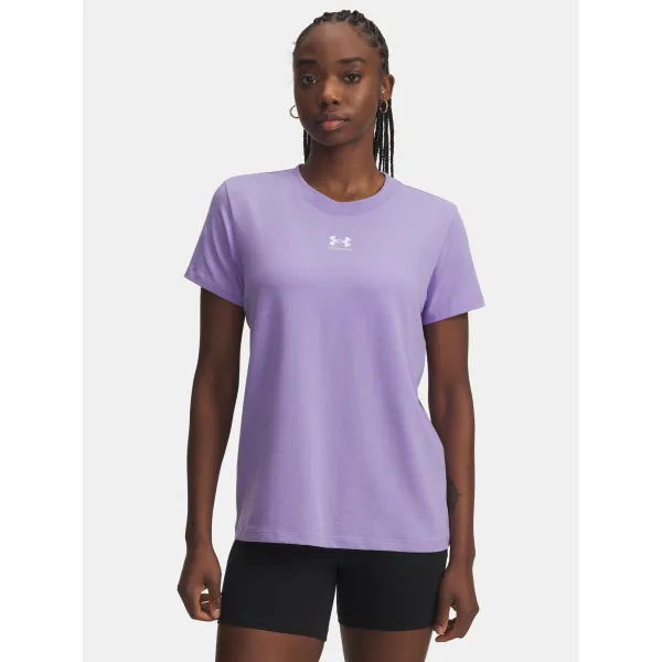  Дамска тениска UNDER ARMOUR UA RIVAL CORE SS 1383648-538 ЛИЛАВО 