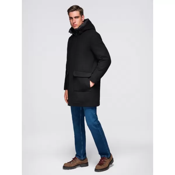  Мъжко палто OMBRE OM-COWC-0132 ЧЕРЕН 