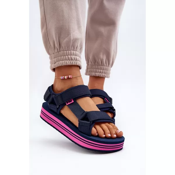  Дамски сандали LEE COOPER LCW-24-05-2753L ФЛОТ/ФУКСИЯ 